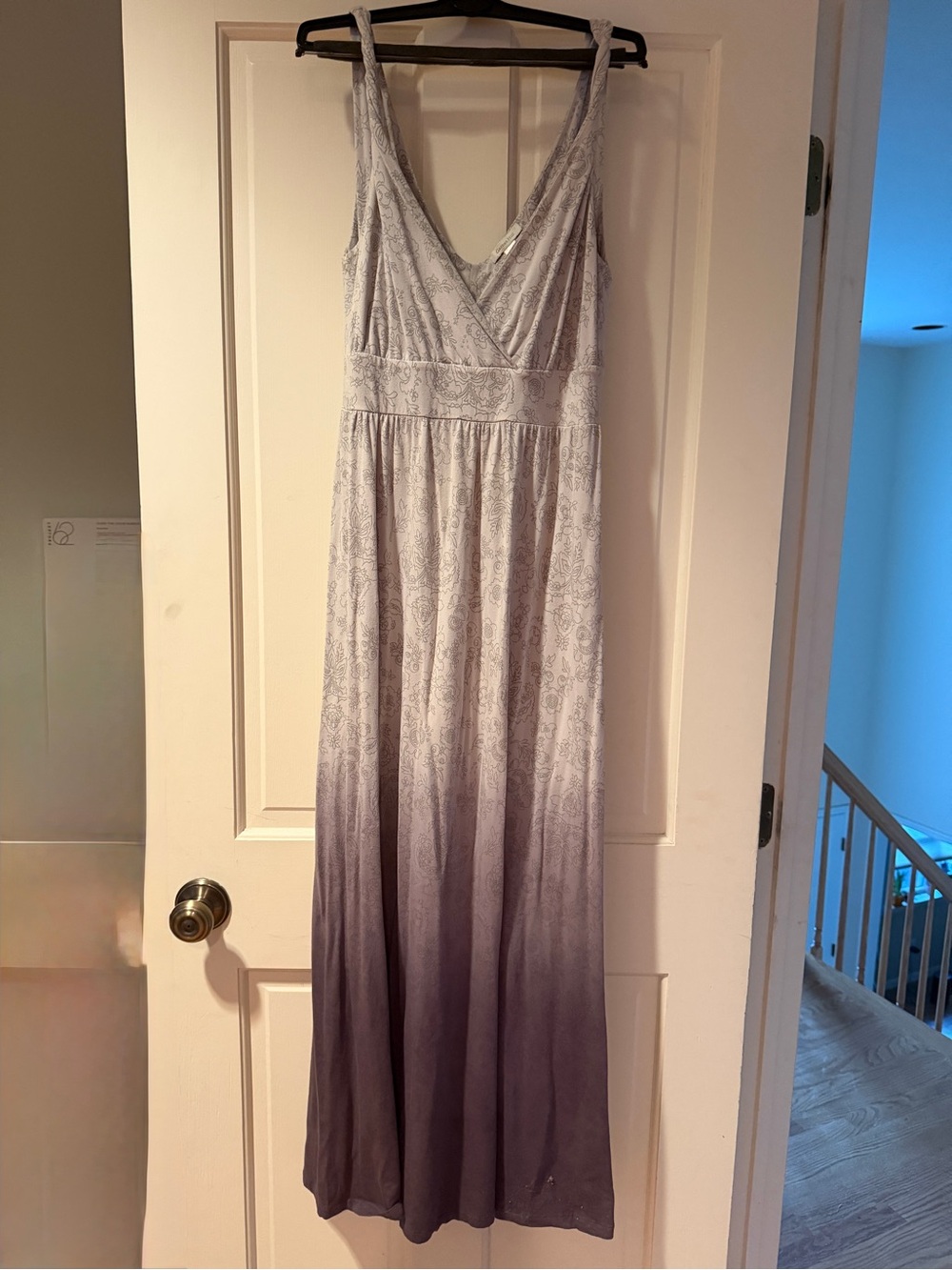 Garnet Hill Sleeveless V-Neck Ombre Maxi Dress